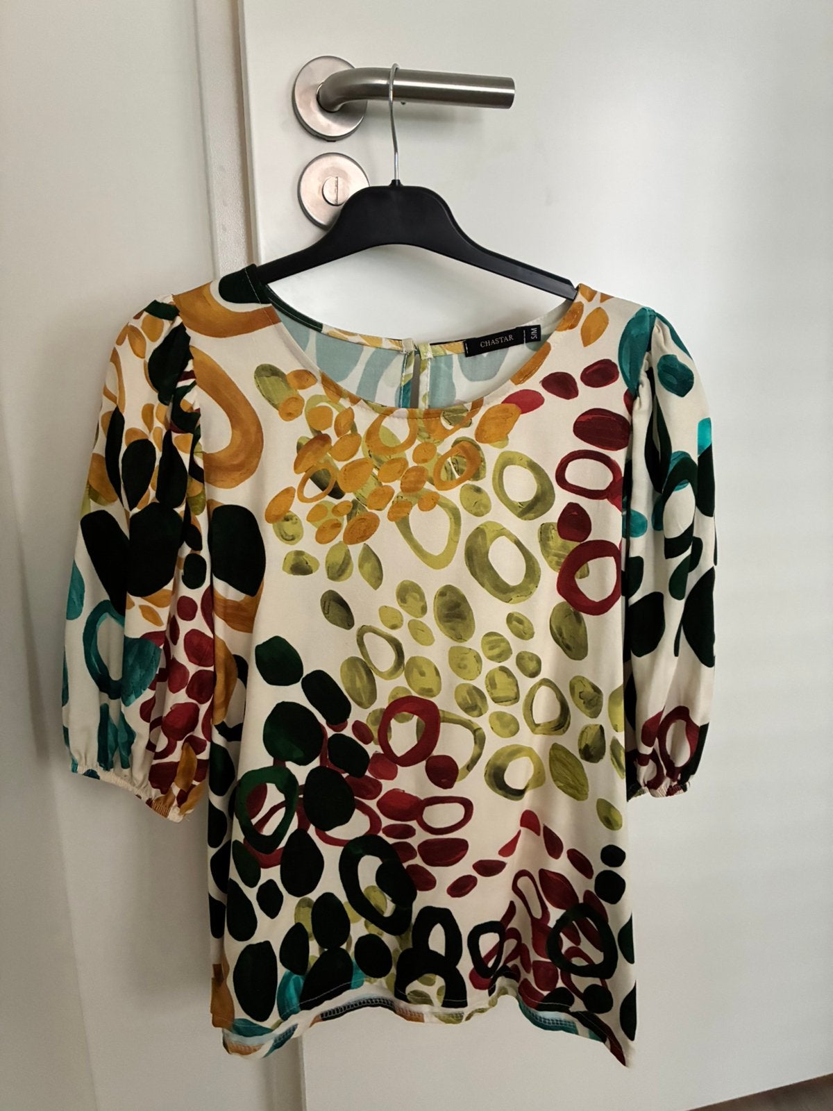 Nieuw prachtig gekleurd shirt/ bloesje CHASTAR s/m, Ophalen of Verzenden, Zo goed als nieuw, Overige kleuren, Korte mouw