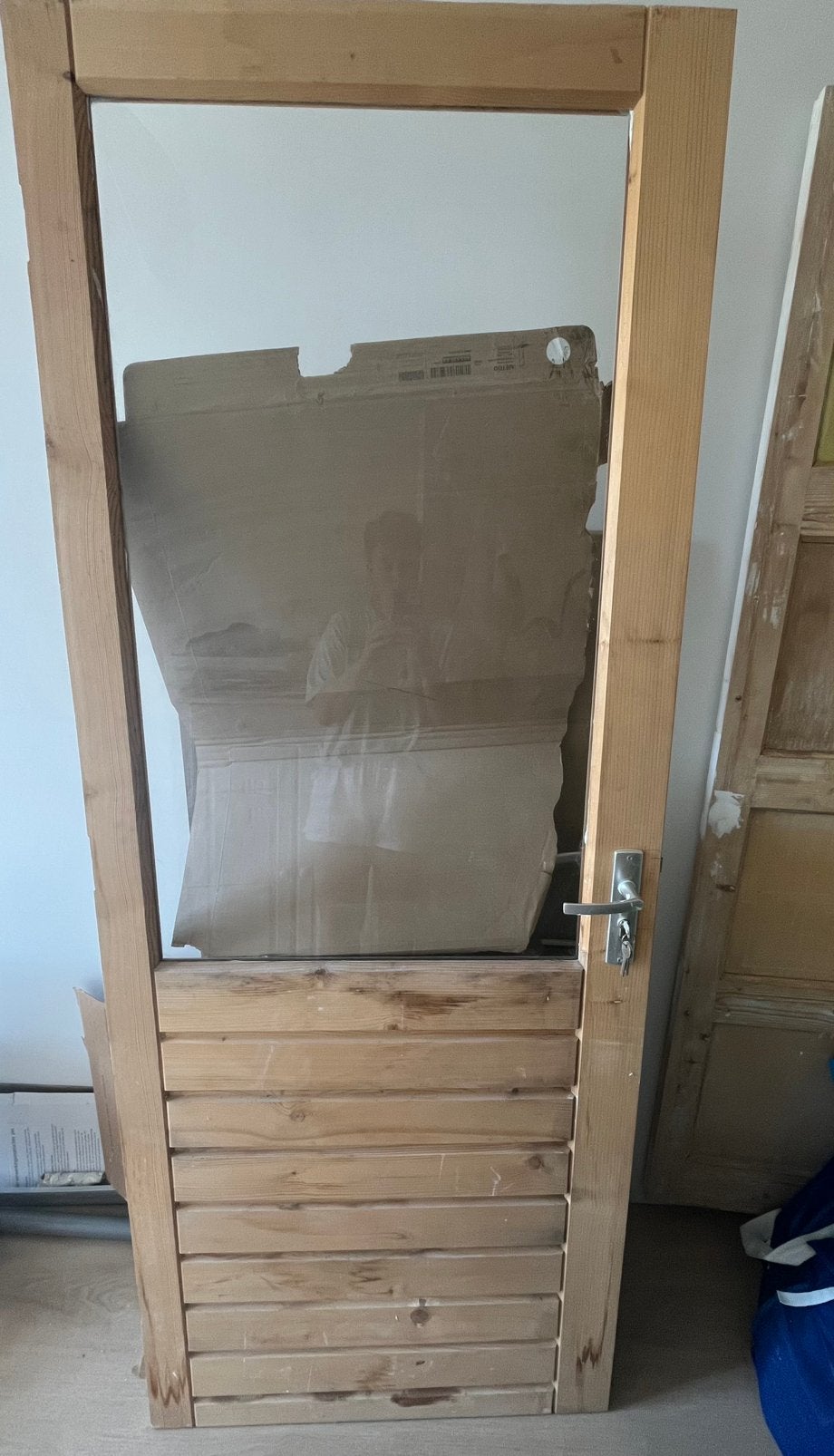Houten binnendeur met glas, 80,5 x 205,5 cm, Ophalen, Gebruikt, 80 tot 100 cm, Binnendeur