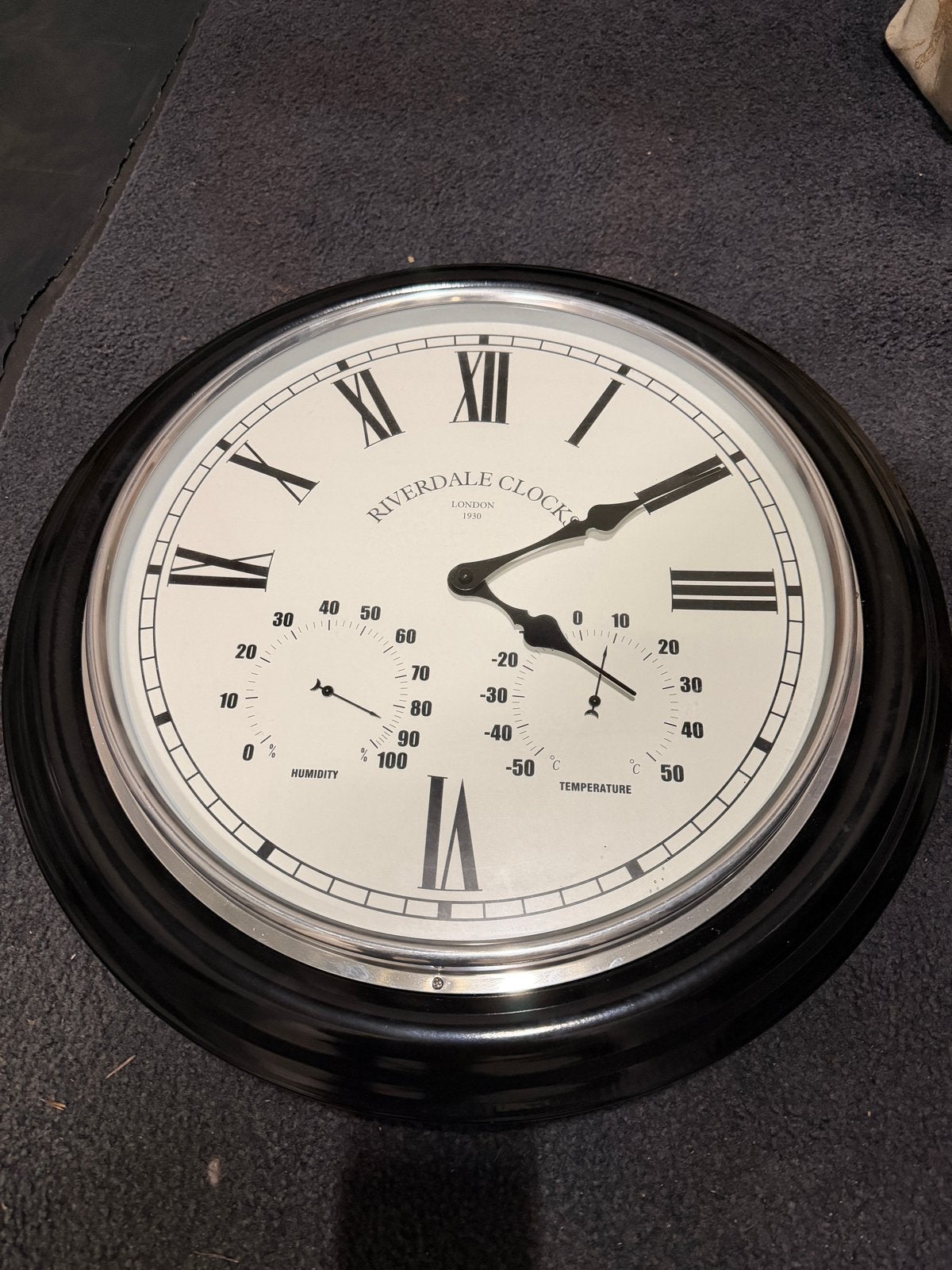 Riverdale Wandklok met Thermometer en Hygrometer, Ophalen, Gebruikt, Wandklok