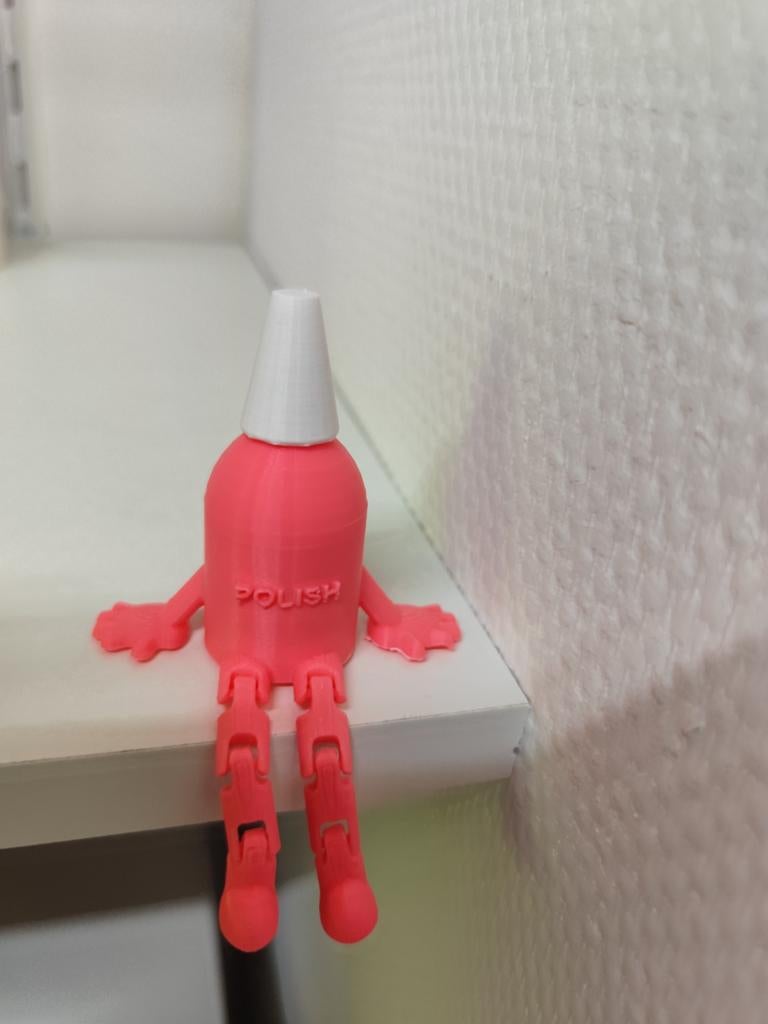 Nagellak potje met wiebel beentjes - 3D, Ophalen of Verzenden