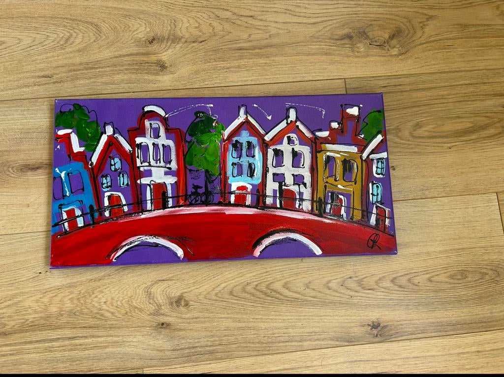 Schilderij Sky is the limit van C.M Leushuis, Antiek en Kunst, Ophalen of Verzenden