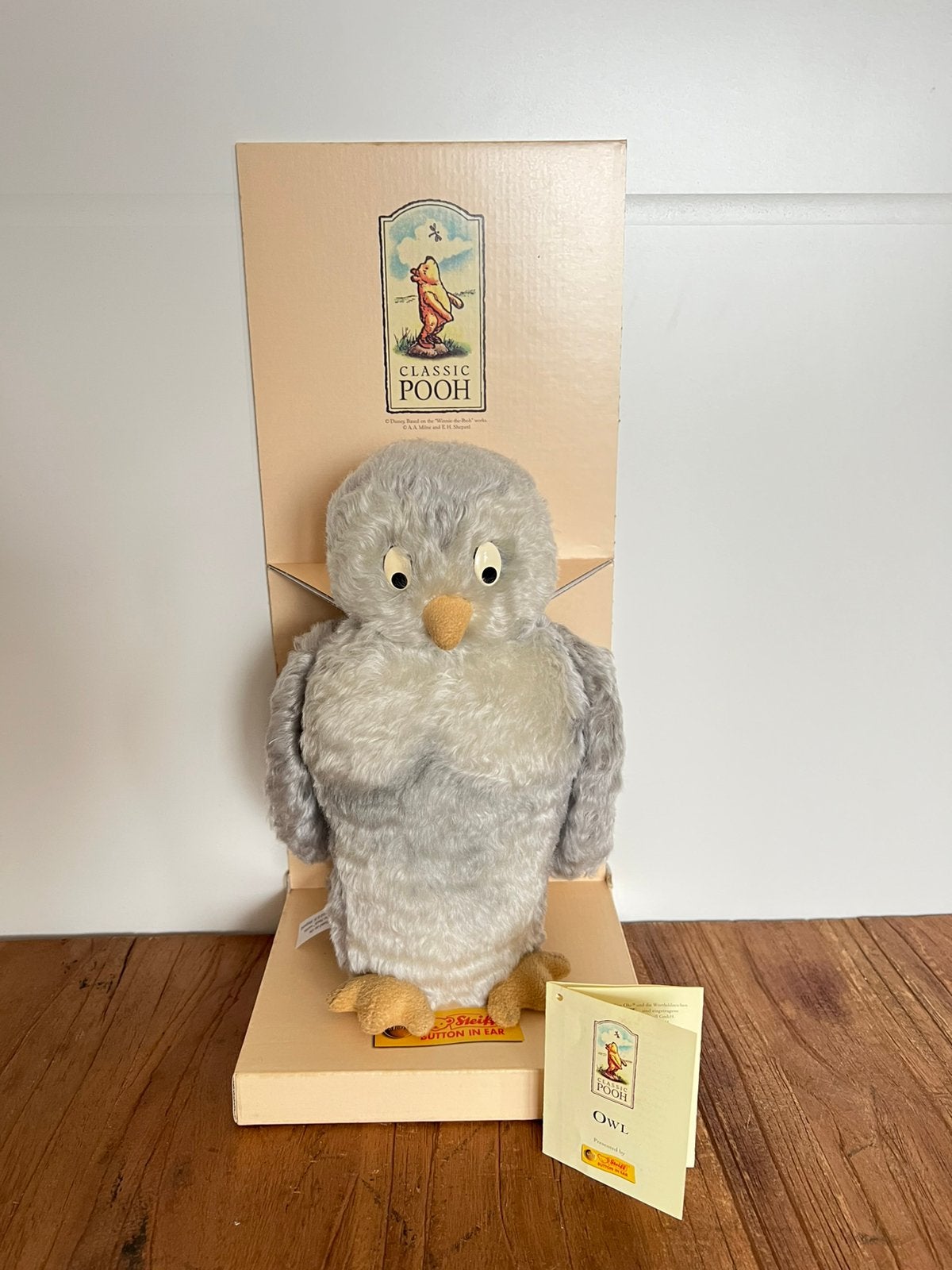 Steiff 651793 Disney Classic Pooh Owl Uil 25 cm 2001 wit lab, Verzenden, Winnie de Poeh of vrienden, Nieuw, Knuffel