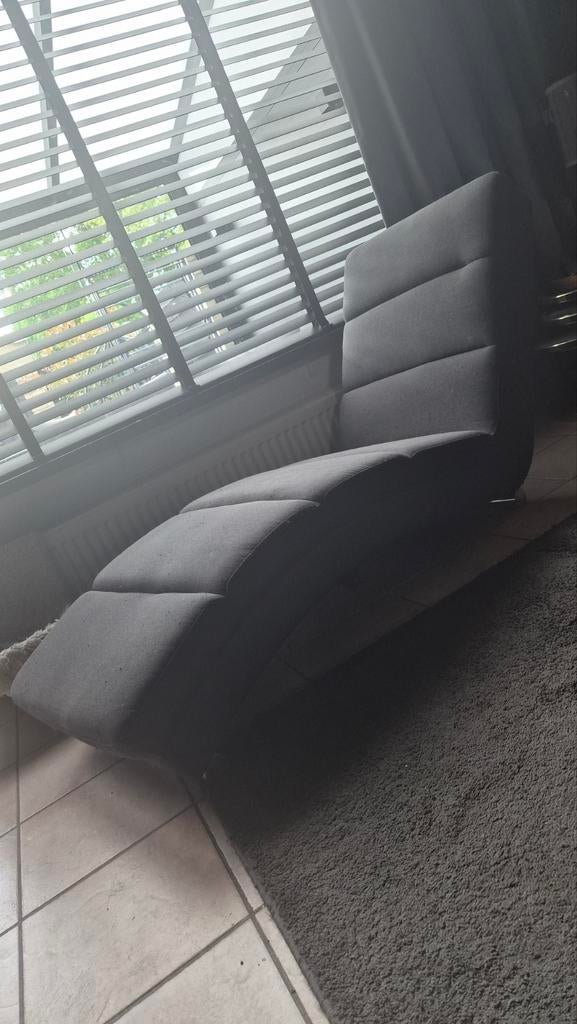 Grijze stoffen chaise longue, Ophalen, Gebruikt, Eenpersoons, Minder dan 150 cm