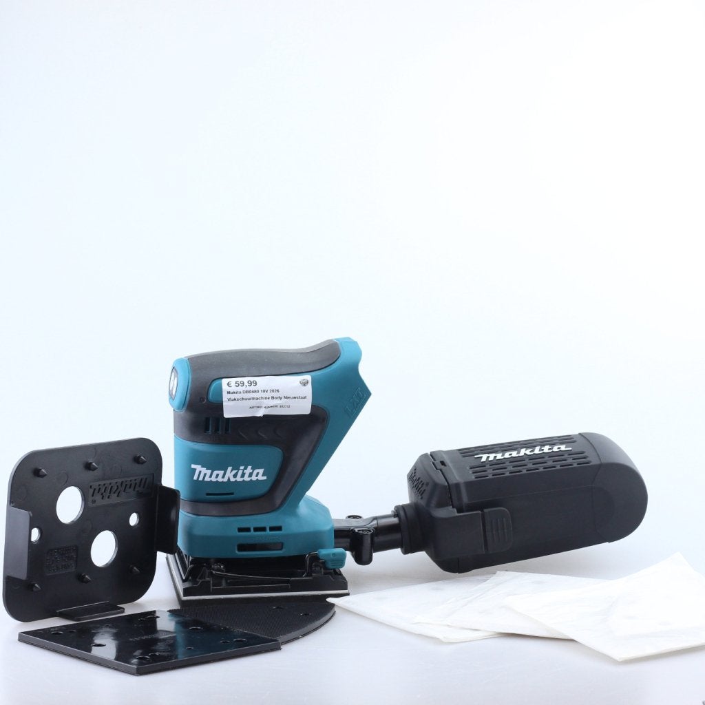 Makita DB0480 18V 2026 Vlakschuurmachine Body Nieuwstaat, Makita, Zo goed als nieuw, Support@makita.com, Makita Corporation, 3-11-8, Sumiyoshi-cho, 
Anjo, Aichi 446-8502
Japan