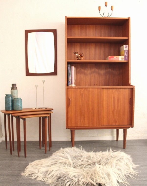Jaren 60 Deense kast / mid century design boekenkast in teak, Huis en Inrichting, Gebruikt, -, -, Ophalen of Verzenden