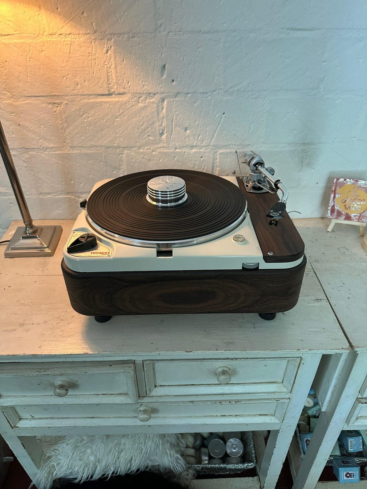 Thorens TD124 mk1 met shure SME 3009 s2, Audio, Tv en Foto, Platenspelers, Ophalen, Thorens, Pitch-regelaar, Zo goed als nieuw