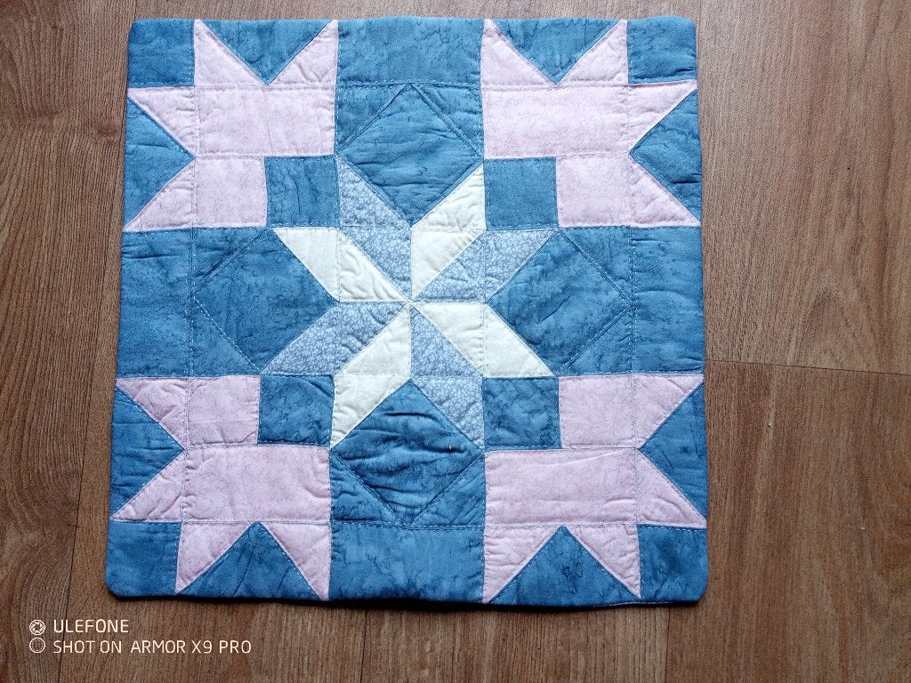NIEUW quilt kussen hoesje met een ritsluiting, Handgemaakt, Overige merken, Blauw, Vierkant