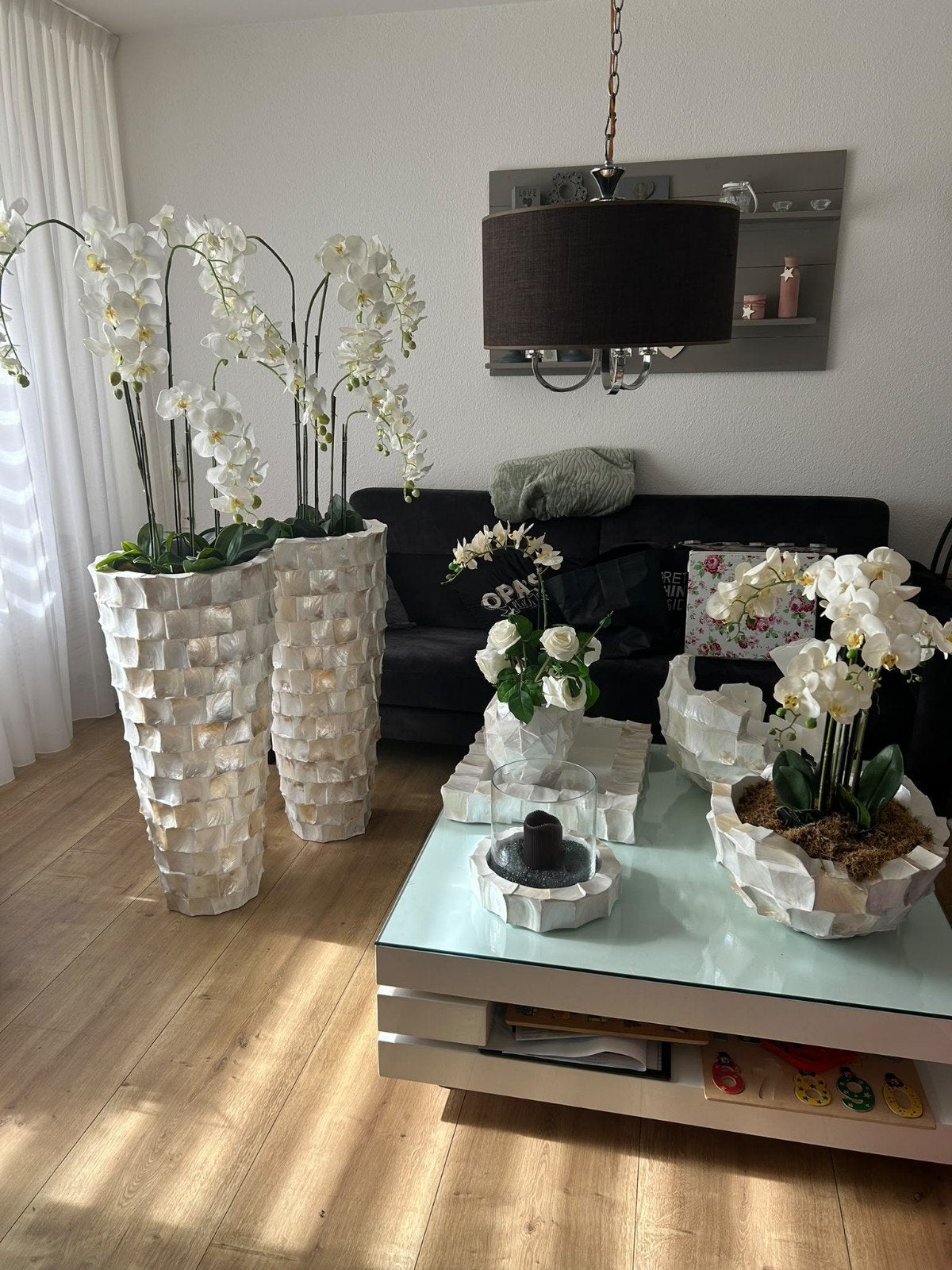 Decoratieve vazen en potten met kunstorchideeën Eric kuster, Ophalen, Zo goed als nieuw, Natuurlijk materiaal, Modern