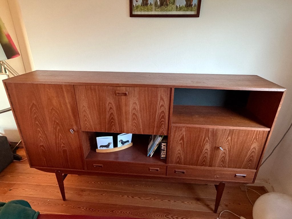 Vintage Teakhouten Dressoir - Jaren '60 Scandinavisch Design, Ophalen, Gebruikt, 150 tot 200 cm, Teakhout