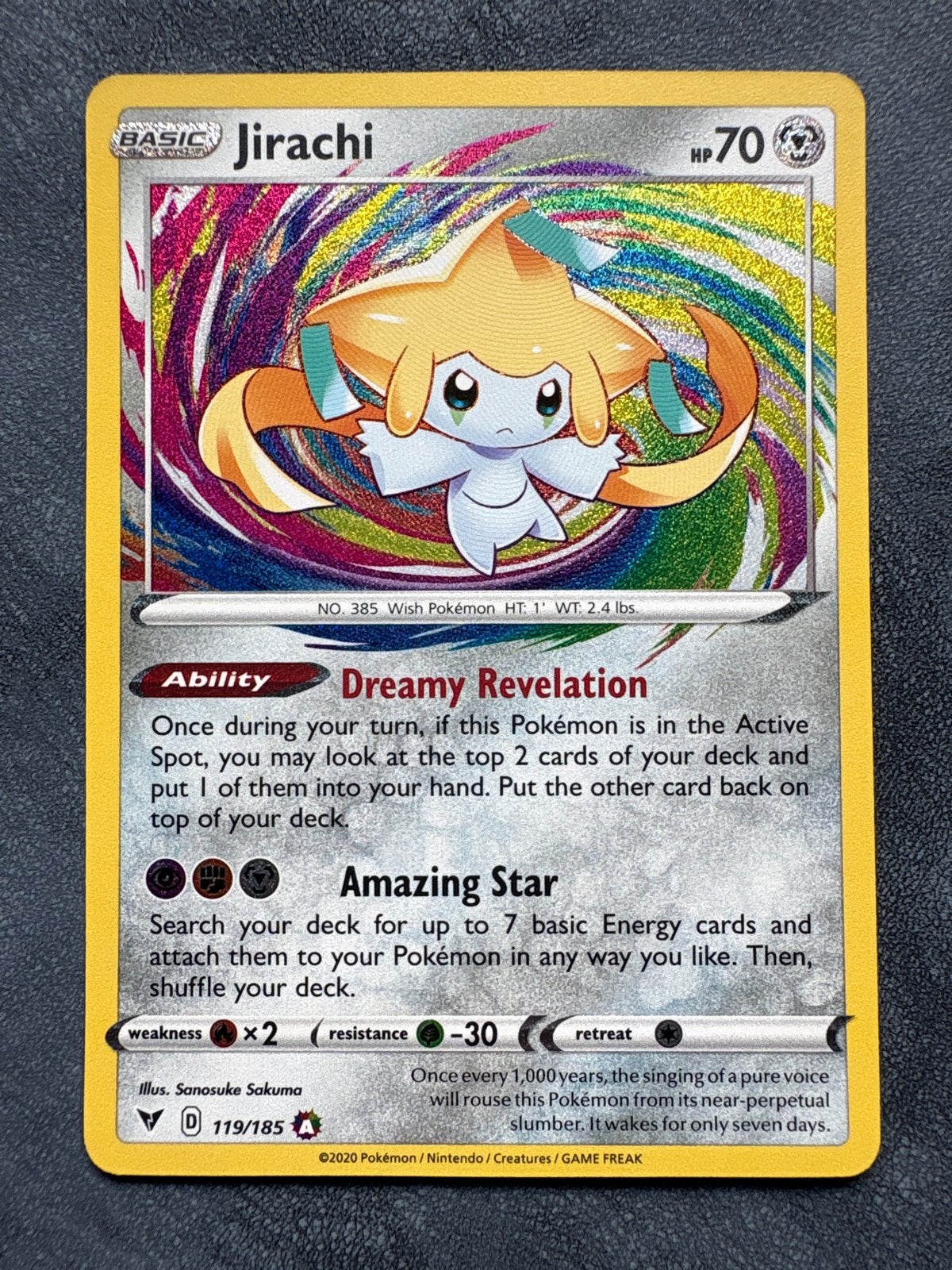 Jirachi 119/185 Pokémon Kaart - Amazing Rare, Hobby en Vrije tijd, Verzamelkaartspellen | Pokémon, Ophalen of Verzenden, Zo goed als nieuw