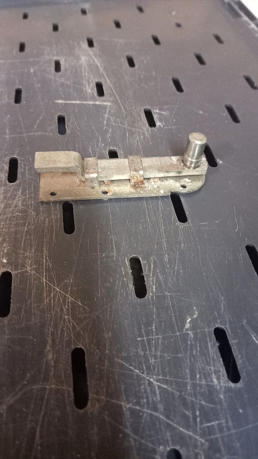 Metalen Schuifslot - 8-10 cm, Ophalen of Verzenden, Gebruikt, IJzer, Schuif of Grendel