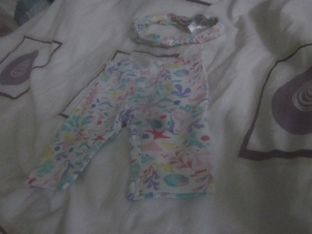 Nw zomer legging/broekje in de zee met haarbandje C&A 68, C&A, Broekje, Meisje, Nieuw