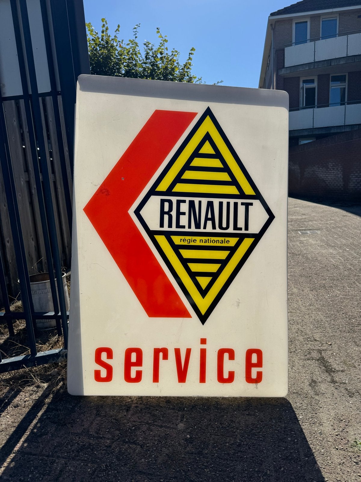 Vintage Renault Service Lichtbak - Zeldzaam Reclamebord, Ophalen, Gebruikt, ., Lichtbak of (neon) lamp