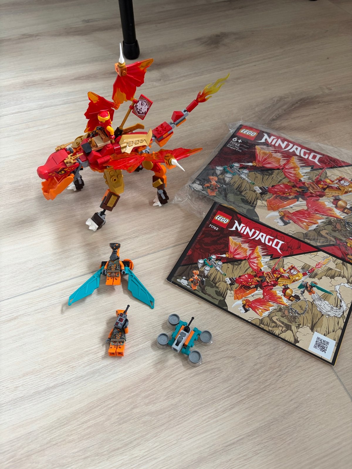 Lego Ninjago Vuurdraak 71762 - Complete set met instructies, Lego, Ophalen of Verzenden, Zo goed als nieuw, Compleet