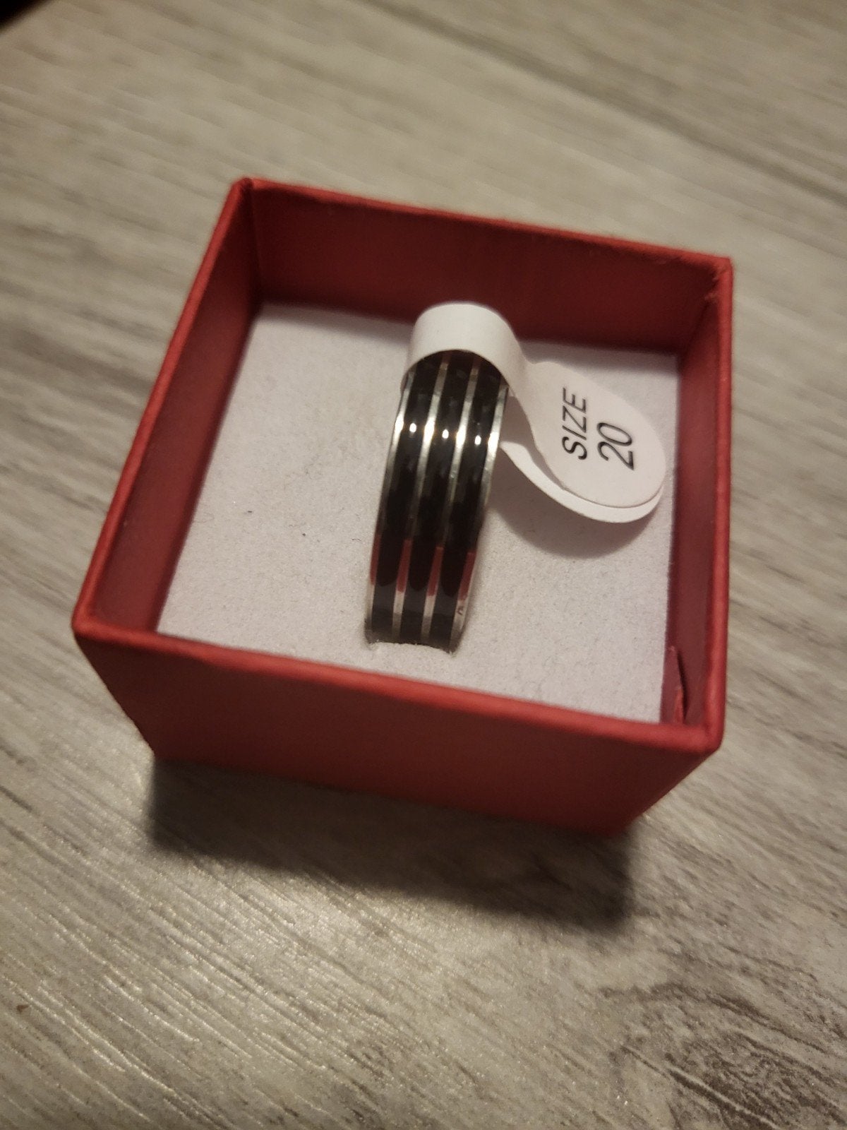 Nieuwe Zwarte Ring Maat 20, Sieraden, Tassen en Uiterlijk, Ringen, 20 of groter, IJzer of Staal, Zwart, Nieuw