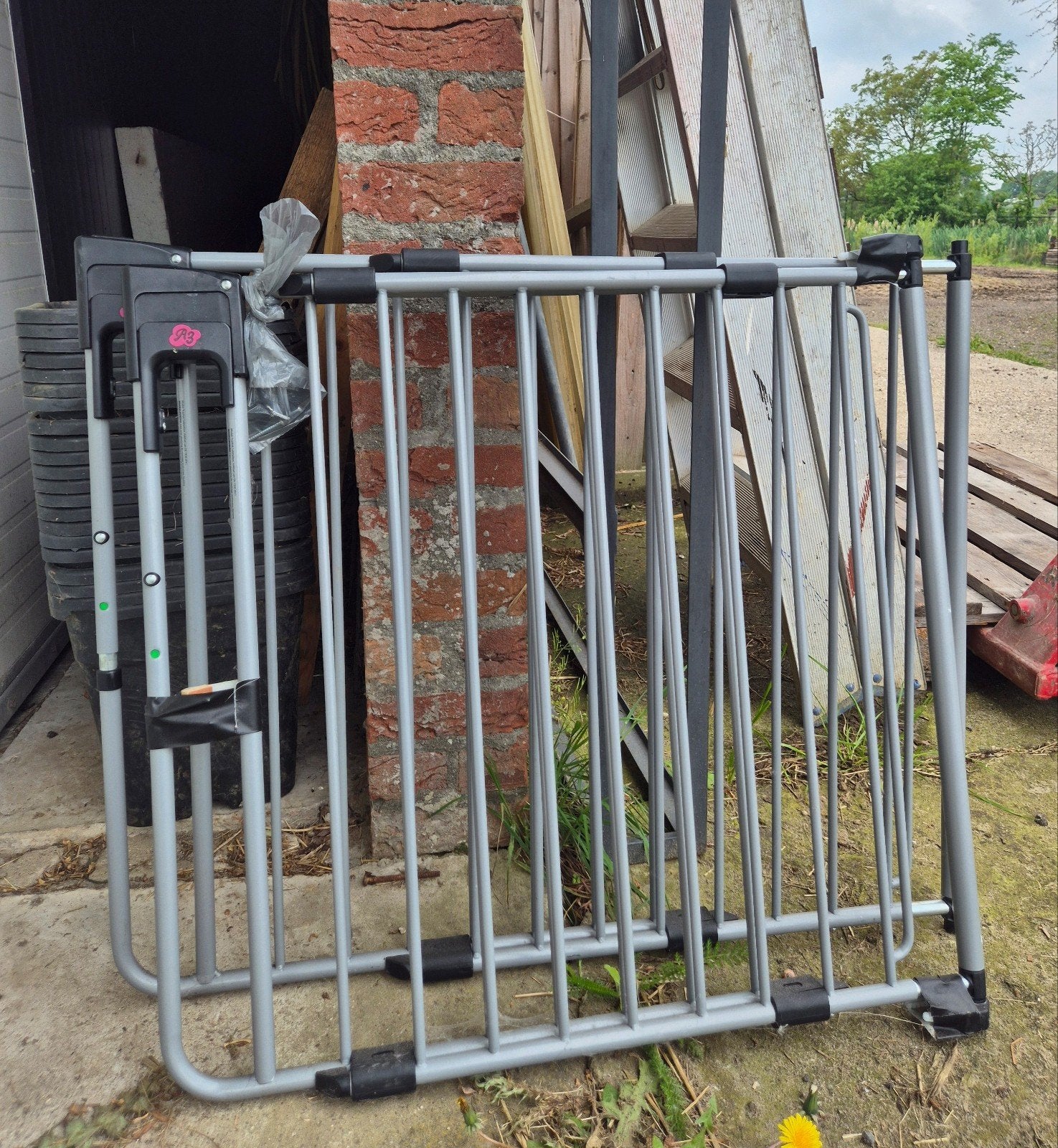 Traphekjes grijs. inclusief bevestiging, Kinderen en Baby's, Traphekjes, Ophalen, Gebruikt, Klemhekje, Metaal of IJzer