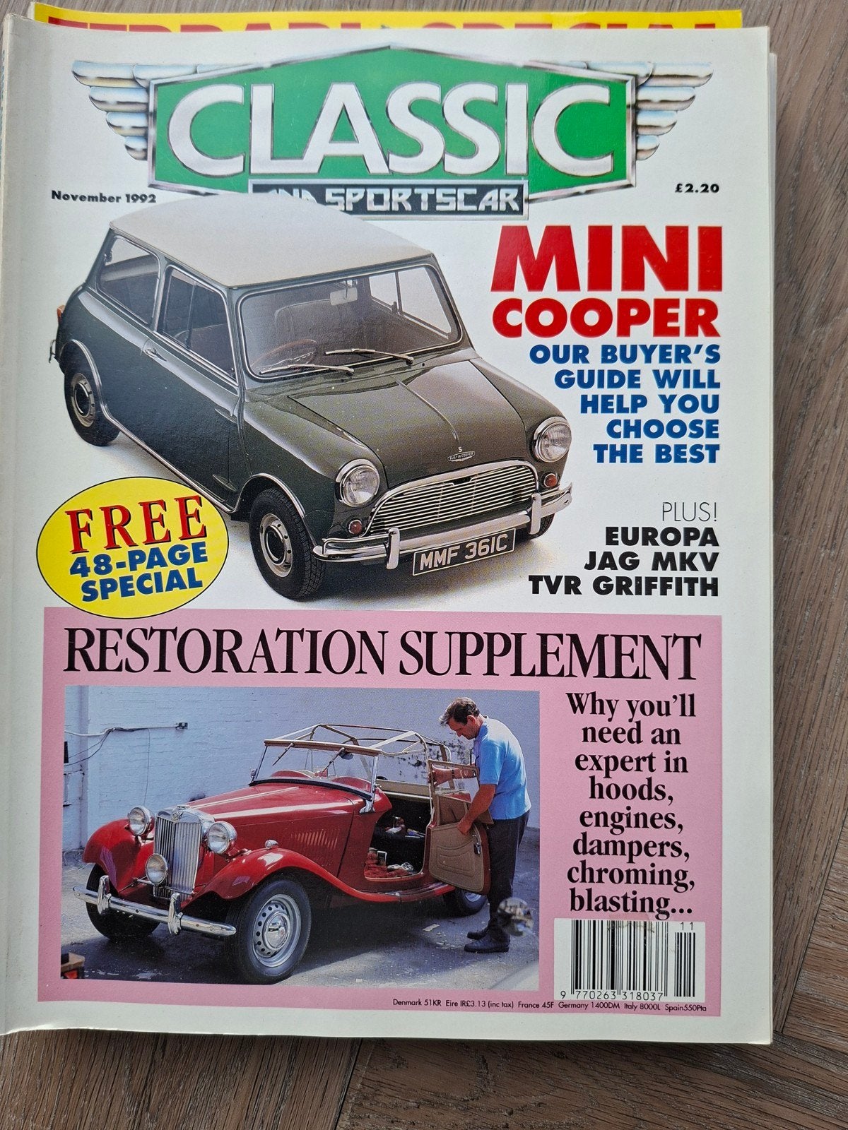 Classic & Sportscar Magazine - November 1992, Ophalen of Verzenden, Gelezen
