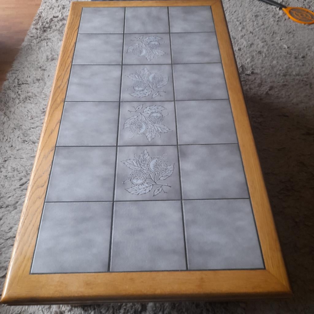 Massieve eikenhouten salontafel, Huis en Inrichting, Tafels | Salontafels, Ophalen, 100 tot 150 cm, Eikenhout, 50 tot 100 cm