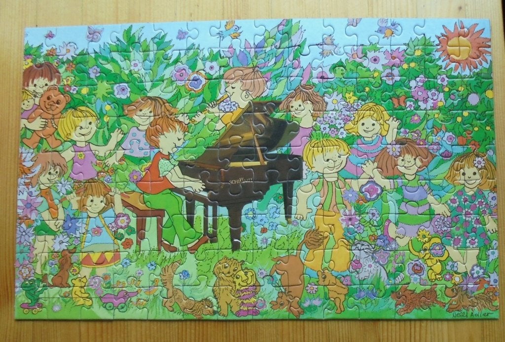 Puzzel schimmel. 24,5X39 cm, 126 stukjes, doosje is 11,5x18, Ophalen of Verzenden, Meer dan 50 stukjes, Gebruikt, 6 jaar of ouder