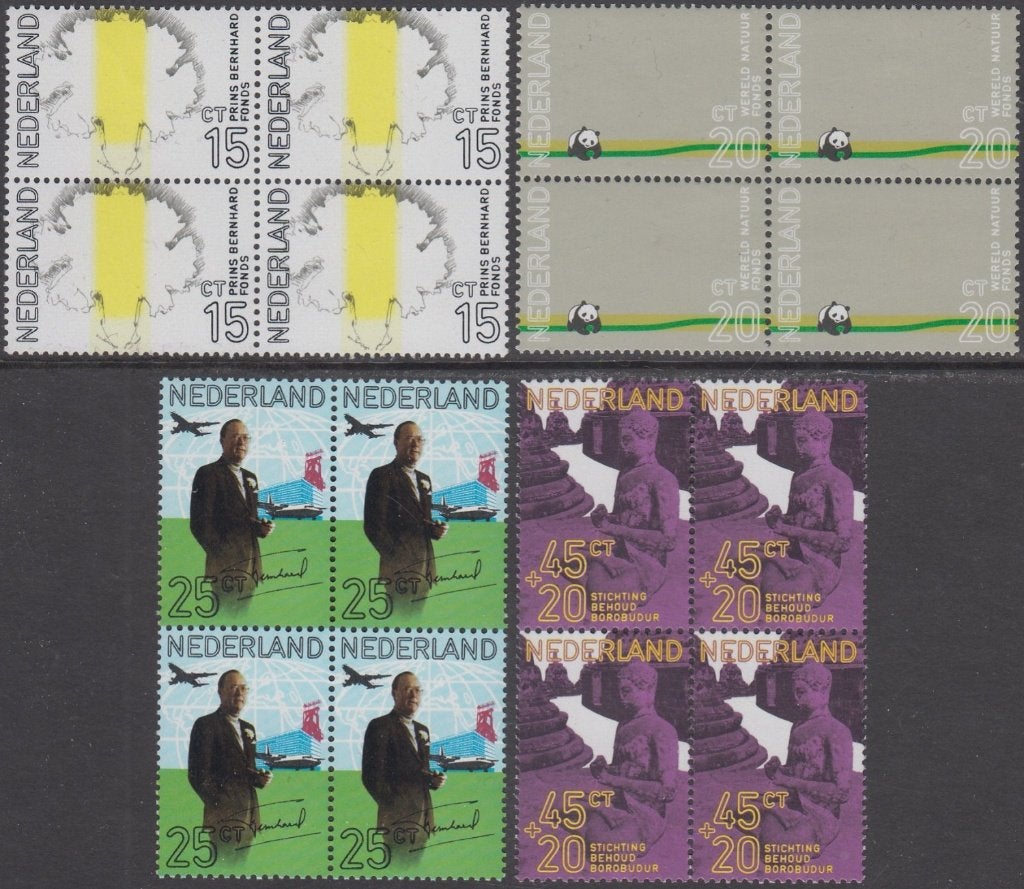 Nederland 992/995 Prins Bernhard 1971 blokken v. 4 postfris, Postzegels en Munten, Postzegels | Nederland, Ophalen of Verzenden