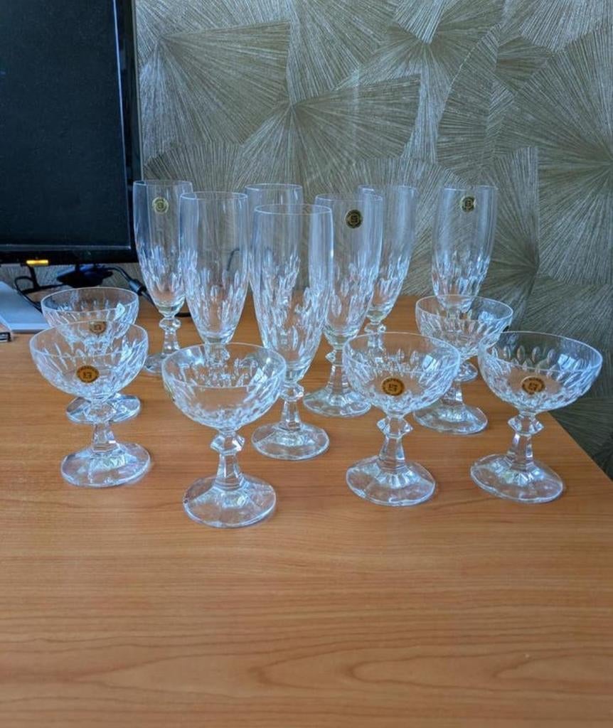 Zwiesel Bleikristall glazen (13 stuks) antiek, Antiek en Kunst, Ophalen