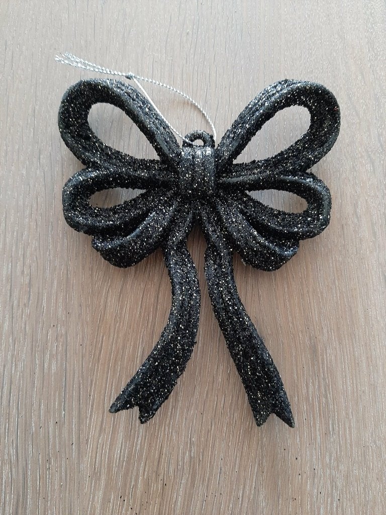 Kersthanger zwarte strik met glitters (nieuw)!, Diversen, Kerst, Ophalen of Verzenden, Nieuw