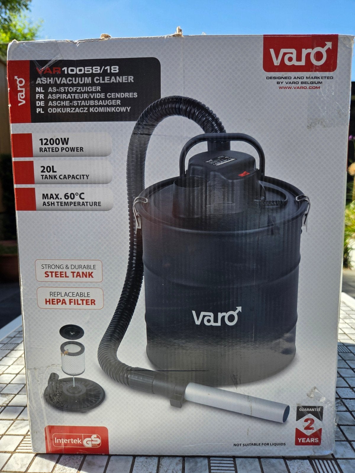 Varo As-/haardstofzuiger 1200W - Zo goed als nieuw, Ophalen, Zo goed als nieuw, Industriële stofzuiger, Reservoir