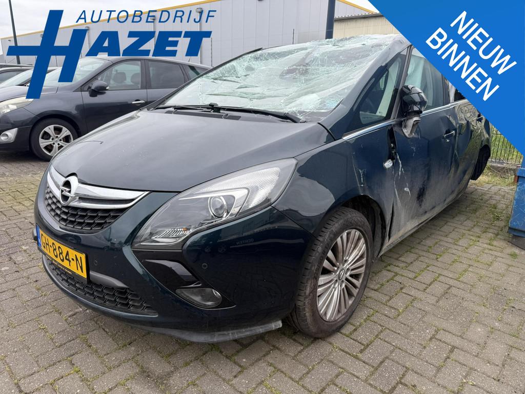 Opel Zafira Tourer 1.4T 140 PK 7-PERS. SCHADE AUTO - MOTOR L, Euro 5, Stof, Gebruikt, Zwart