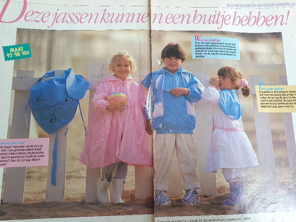 Regenjassen en joggingpakken naaipatroon, Overige merken, Overige typen, Kind, Nieuw