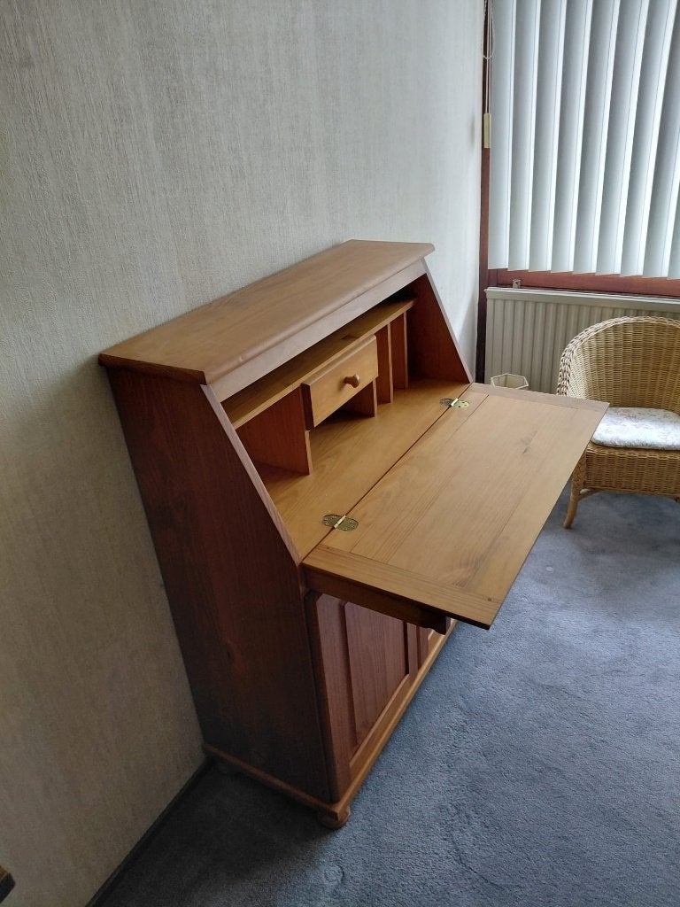 Grenen Secretaire - Compact en Praktisch Bureau, Huis en Inrichting, Kasten | Secretaires, Ophalen, Gebruikt, Landelijk