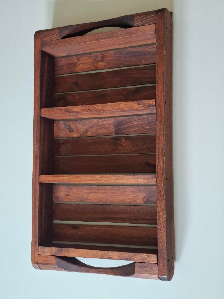 retro design houten kruidenrek steenmal industrieel wandrek, Ophalen of Verzenden, Zo goed als nieuw