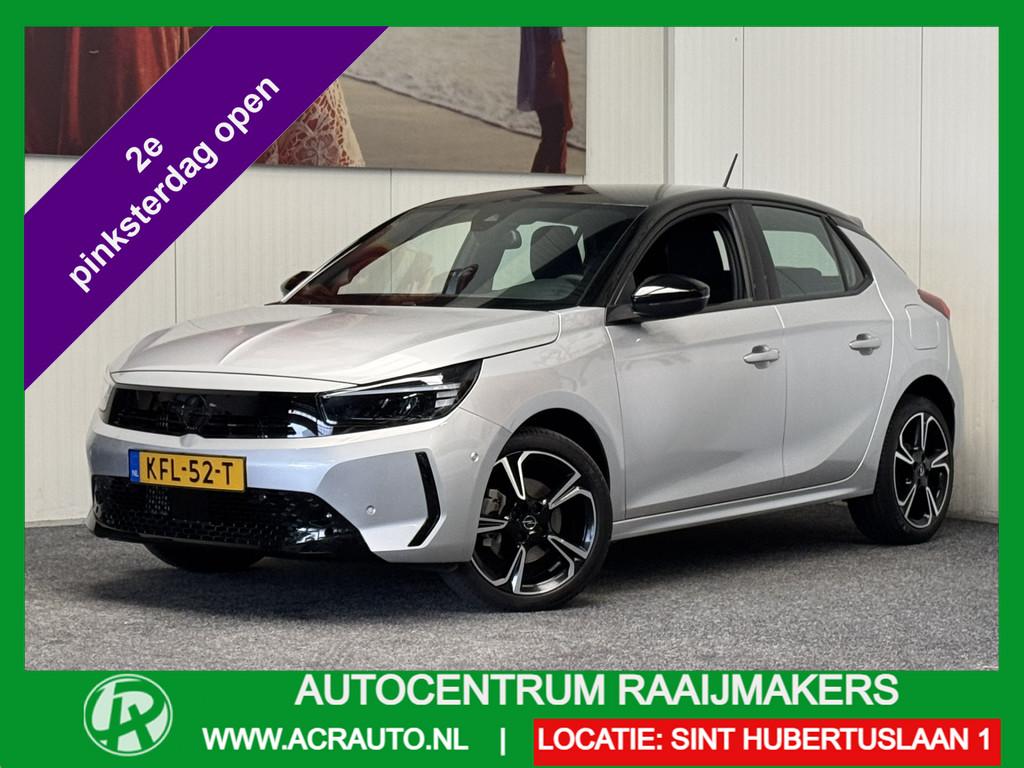 Opel Corsa 1.2 TURBO GS NAVIGATIE VIA APPLE CARPLAY/ANDROID, Auto's, Opel, Voorwielaandrijving, Stof, Gebruikt, Zwart