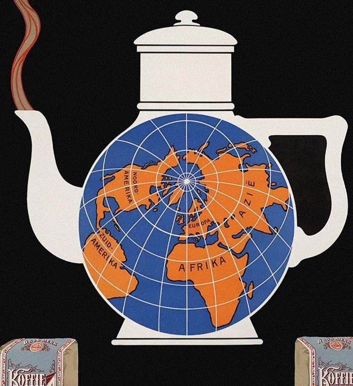 van Nelle Roodmerk Koffie Art Deco Reclame poster., Verzenden, Nieuw, Overige typen