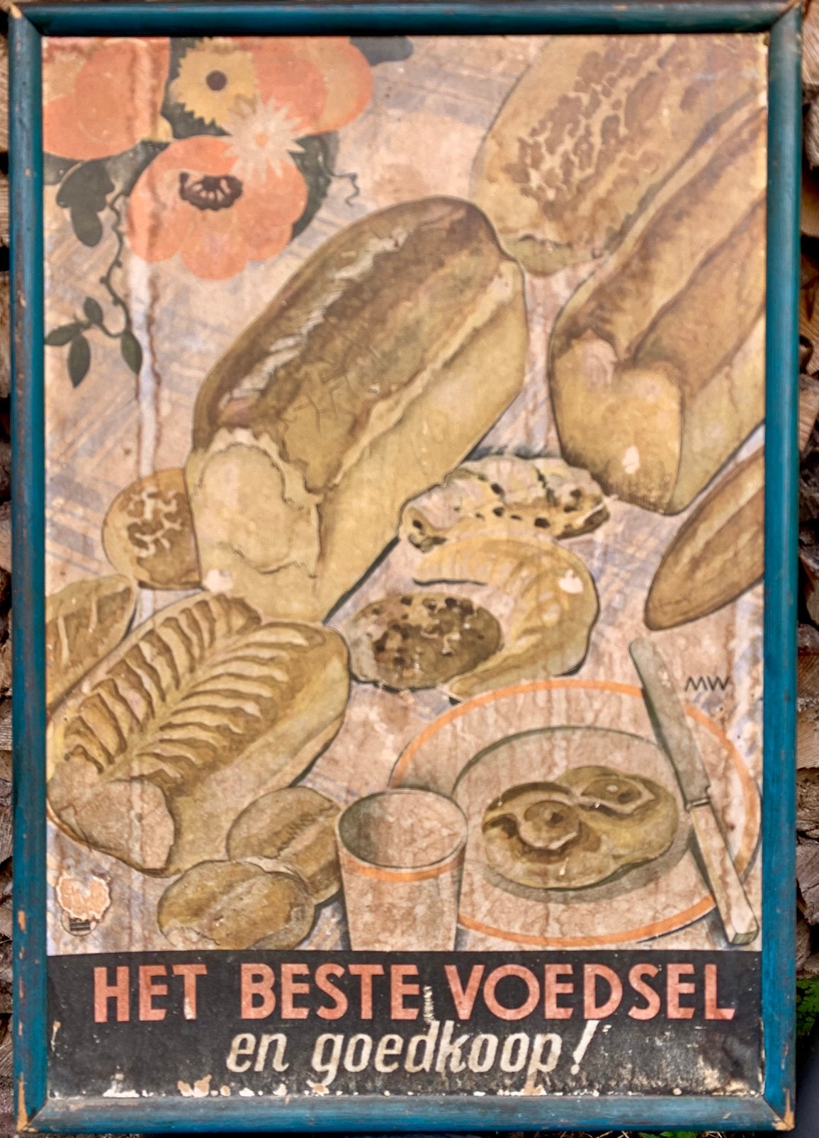 Oud Reclame/ promotie bord Bakker/ Brood, Ophalen of Verzenden, Gebruikt, Reclamebord