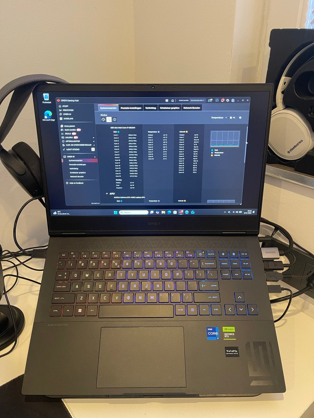 OMEN 16 Gaming Laptop + SteelSeries Headset., Computers en Software, Met videokaart, Qwerty, Ophalen of Verzenden, Zo goed als nieuw