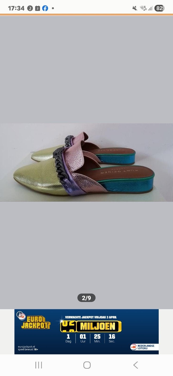 Kurt Geiger London Mules - Multikleurig, Maat 39, Ophalen of Verzenden, Zo goed als nieuw, Sandalen of Muiltjes