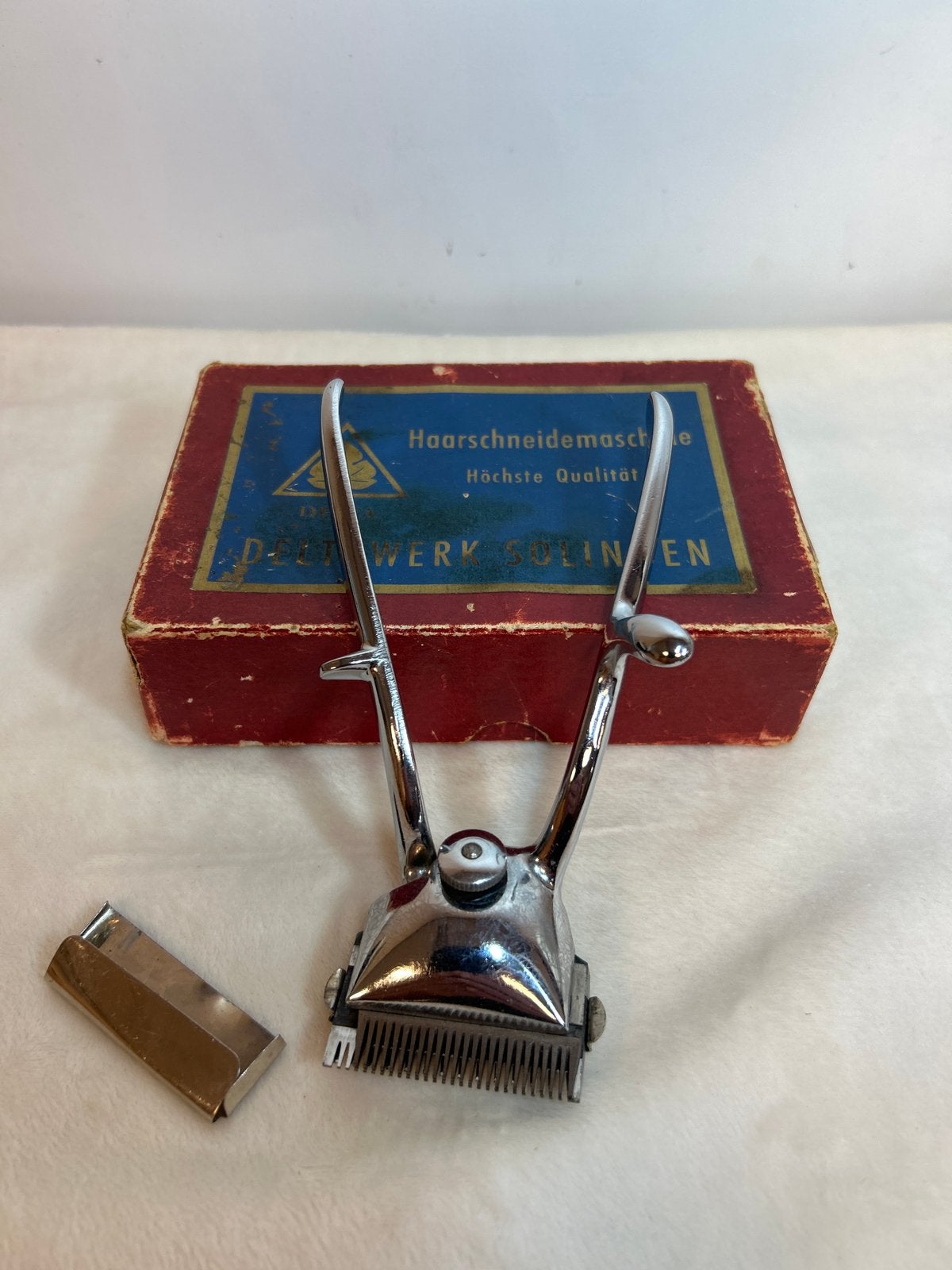 Vintage DELTAWERK SOLINGEN Haarscheidemaschine met doos, Antiek en Kunst, Antiek | Overige Antiek, Ophalen of Verzenden