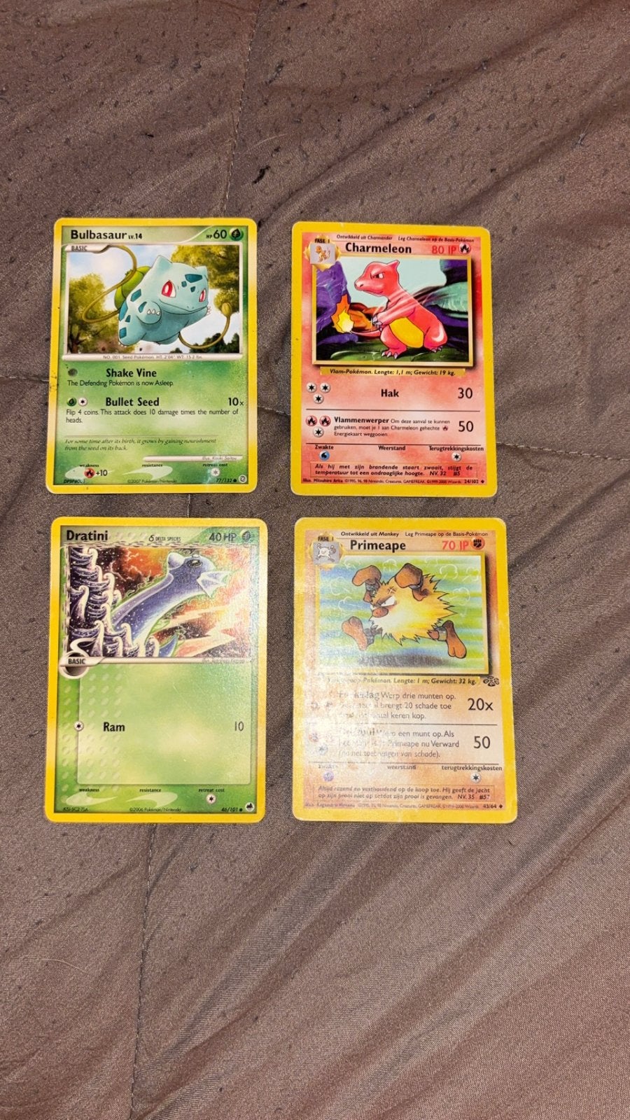 Vintage Pokémon kaarten - Diverse karakters, Ophalen of Verzenden, Gebruikt, Meerdere kaarten