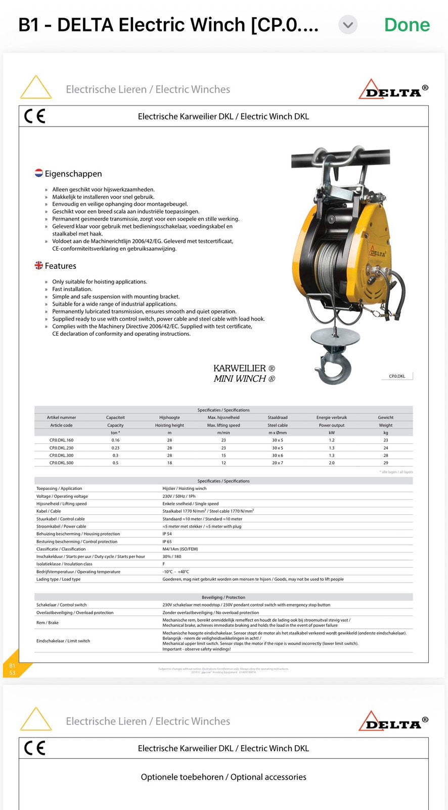 Electrische lier karweilier DKL Delta / electric winch, Ophalen, Zo goed als nieuw