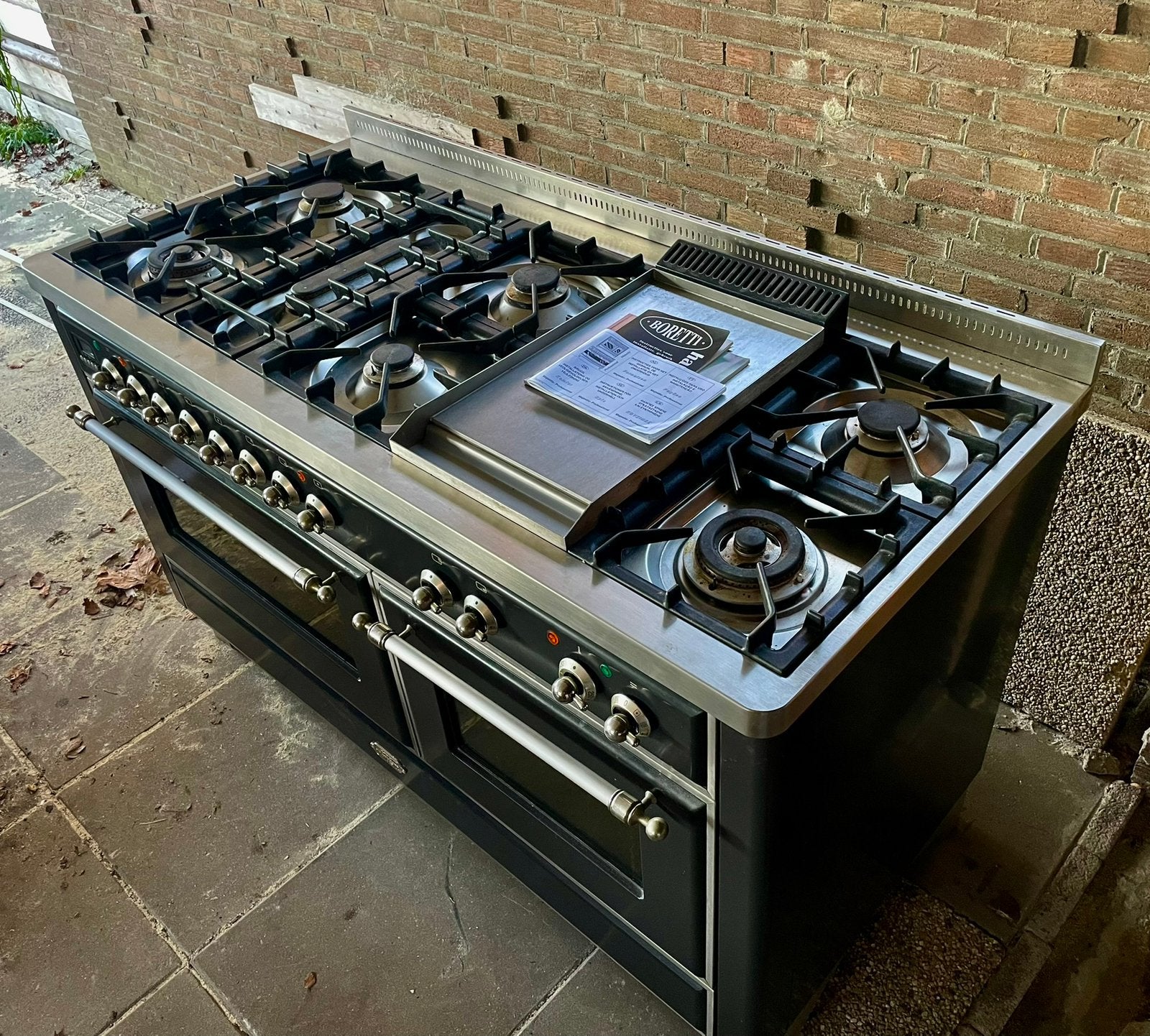 Uniek 150cm Boretti / Ilve fornuis! - 7 branders + Frytop, Ophalen, Zo goed als nieuw, Gas, Vrijstaand