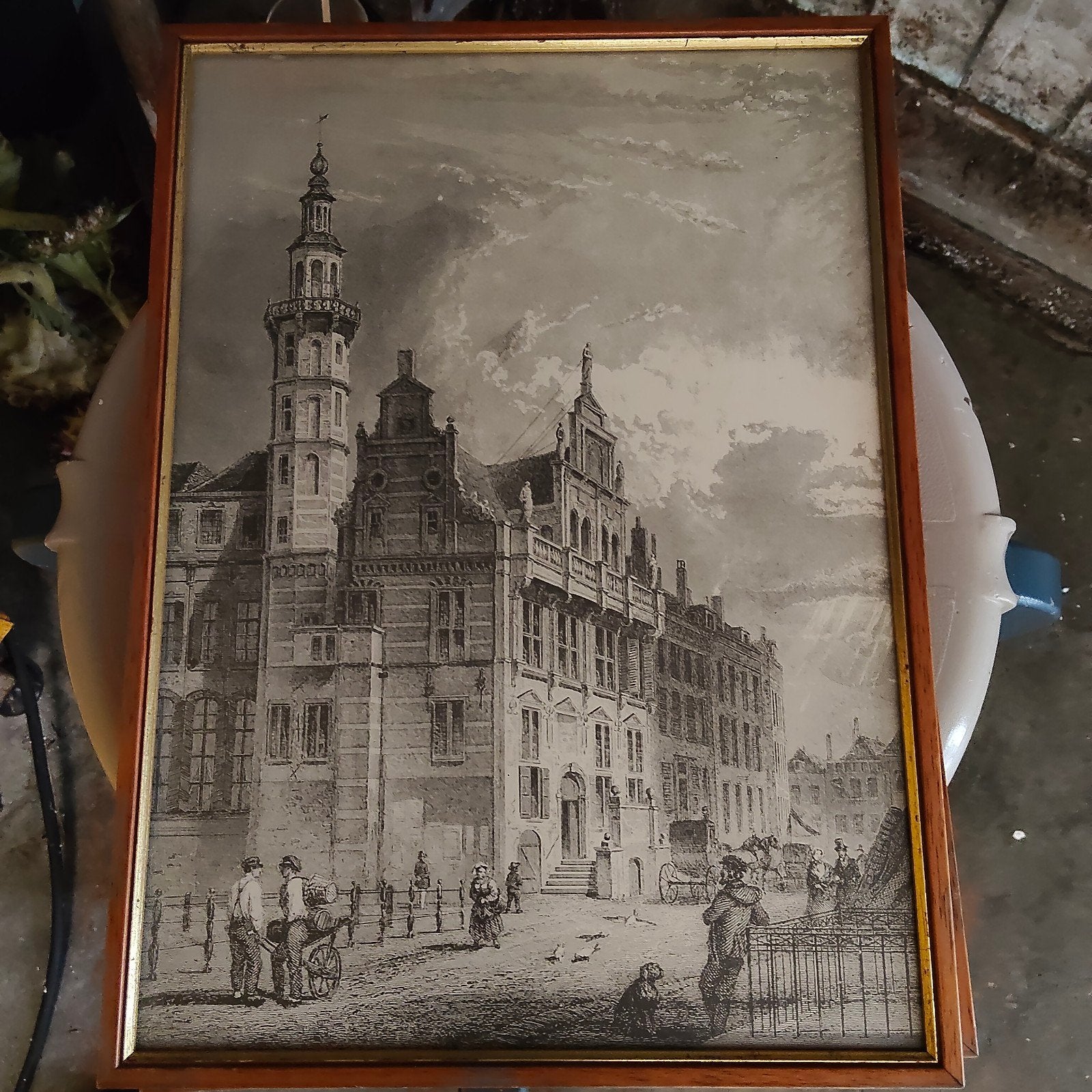 Oud Stadhuis Den haag/Martin van Waning (1887–1972)engraved, Antiek en Kunst, Ophalen of Verzenden