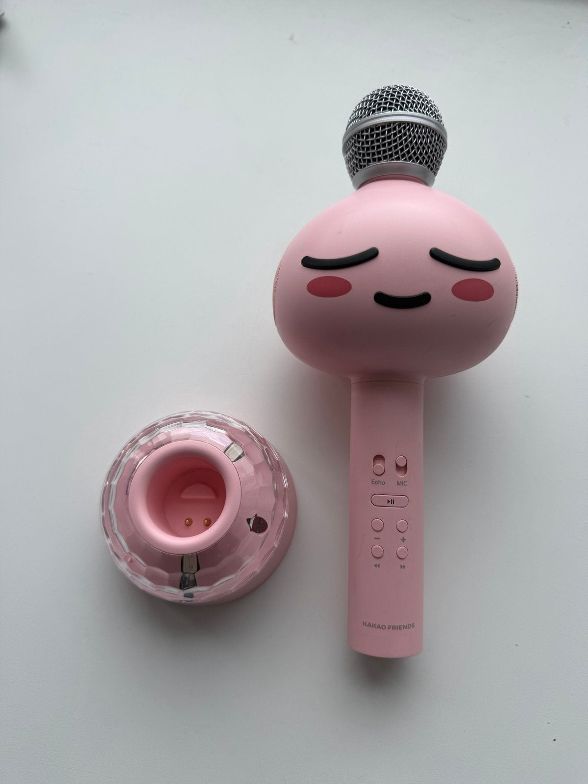 Kakao Friends Bluetooth karaoke mic, speaker + disco light, Ophalen, Zo goed als nieuw, Microfoon(s)