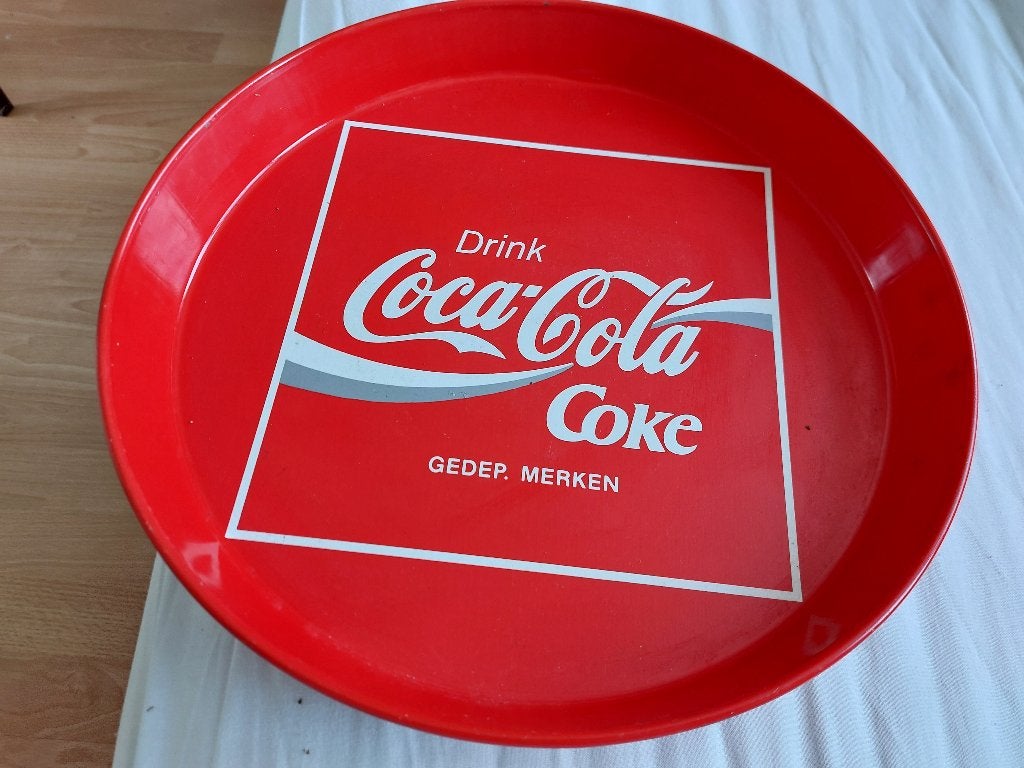 rood Coca-Cola dienblad metaal gebruikt, Ophalen of Verzenden, Gebruikt, Gebruiksvoorwerp