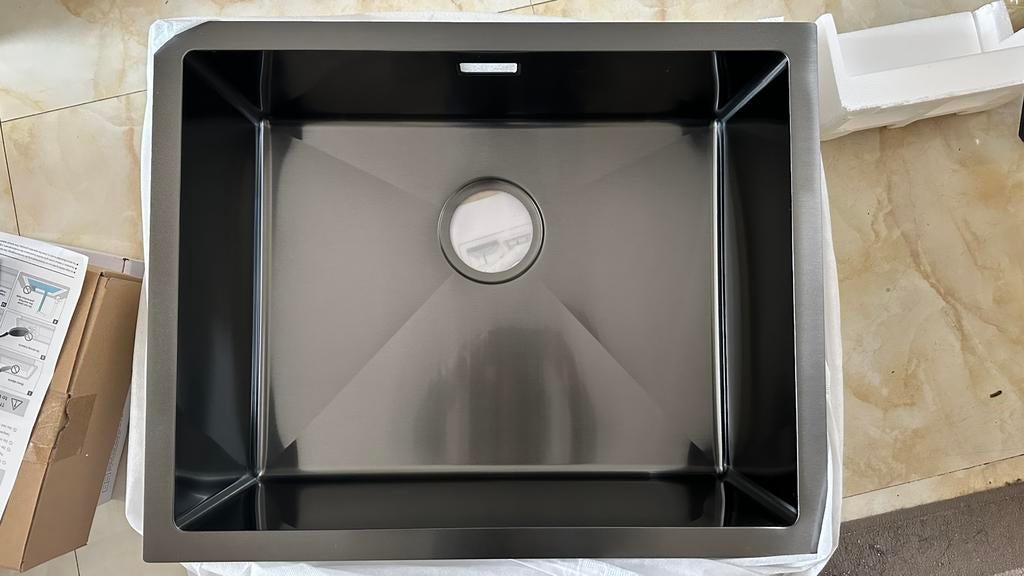 Moderne antraciet RVS Spoelbak, Ophalen of Verzenden, Nieuw, 25 tot 50 cm, Minder dan 100 cm