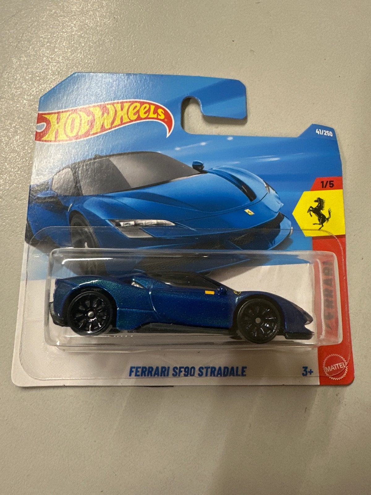 Hot Wheels Ferrari SF90 Stradale Blauw - Nieuw in verpakking, Ophalen of Verzenden, Nieuw, Auto, Overige merken