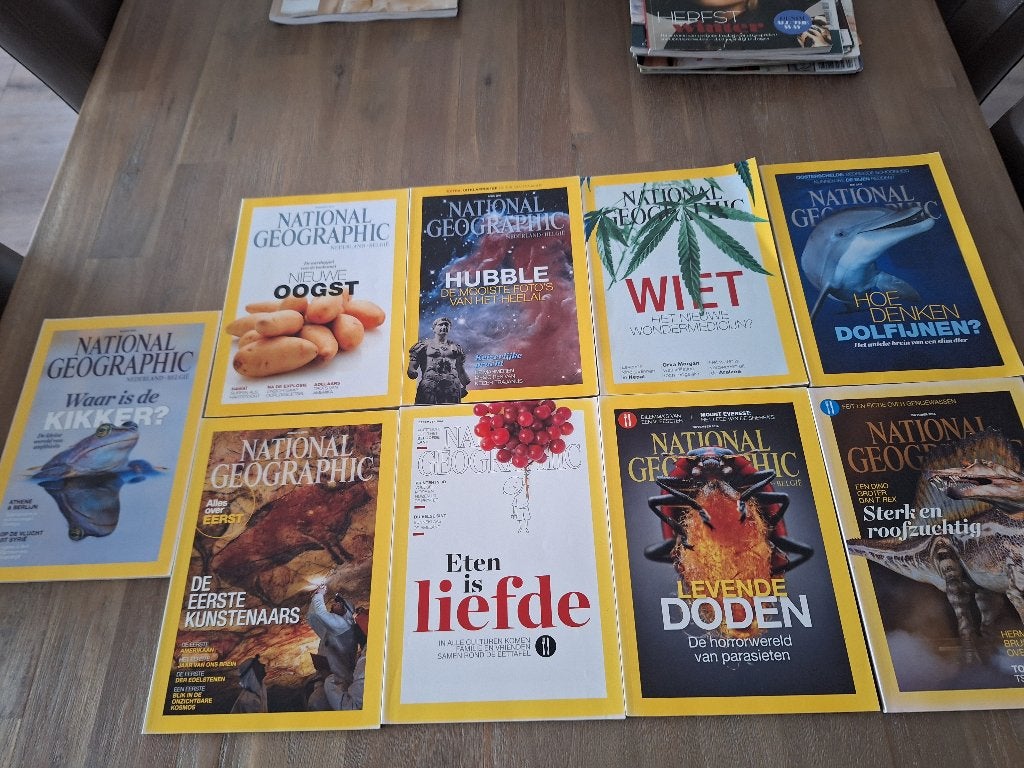 9x tijdschrift National Geographic 2014, 2015, Boeken, Ophalen of Verzenden, Zo goed als nieuw, Wetenschap en Natuur