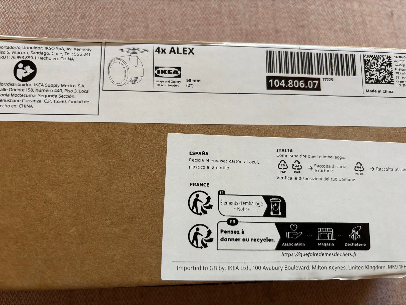 IKEA Alex Wieltjes (4 stuks) voor Ladenkast, Ophalen of Verzenden, Nieuw