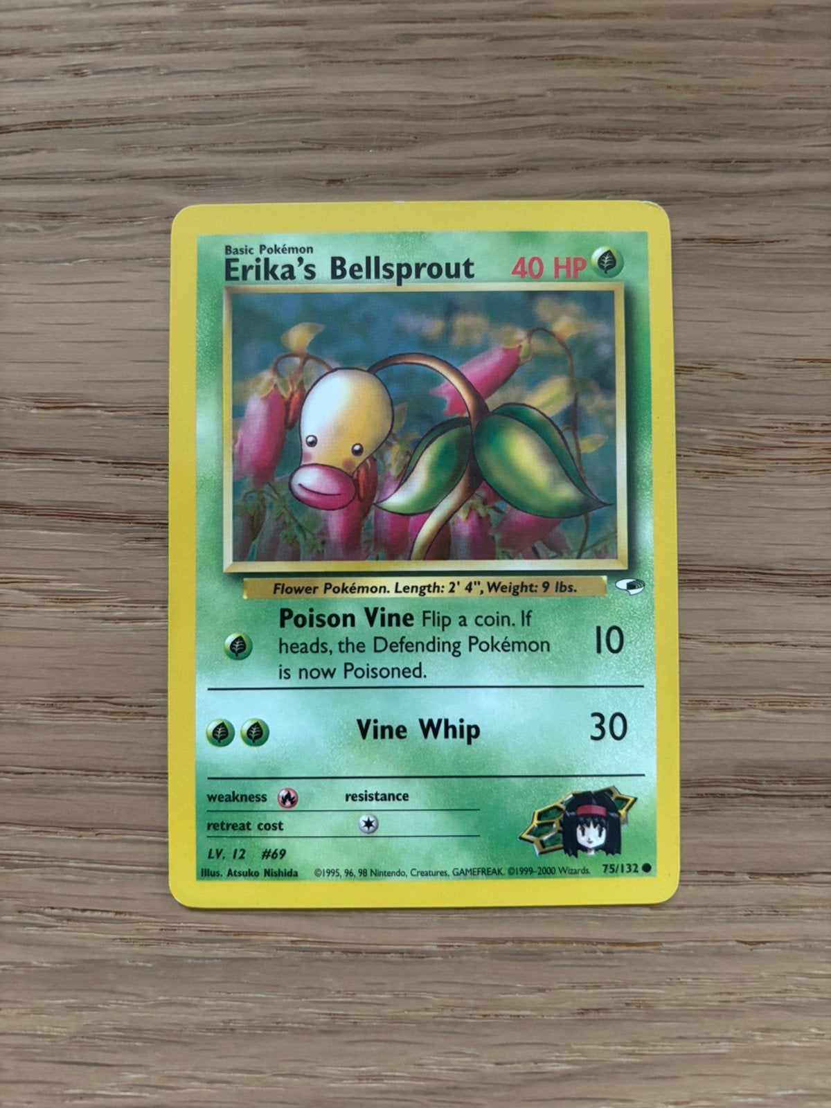 Erika’s Bellsprout - Gym Heroes, Ophalen of Verzenden, Zo goed als nieuw, Losse kaart