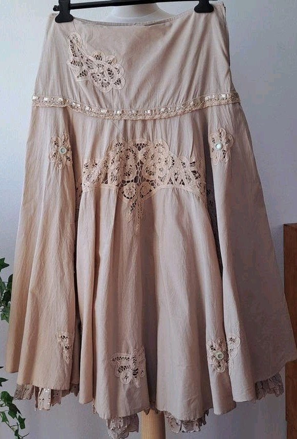 Prachtige boho gipsy rok met borduursels, Kleding | Dames, Rokken, My Collection Creative, Beige, Maat 42/44 (L), Ophalen of Verzenden
