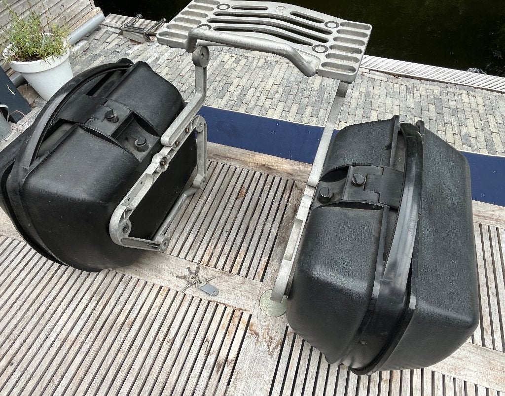 Onderdeel van BMW motor R65 (1978): set koffers met sleutel, Ophalen, Gebruikt